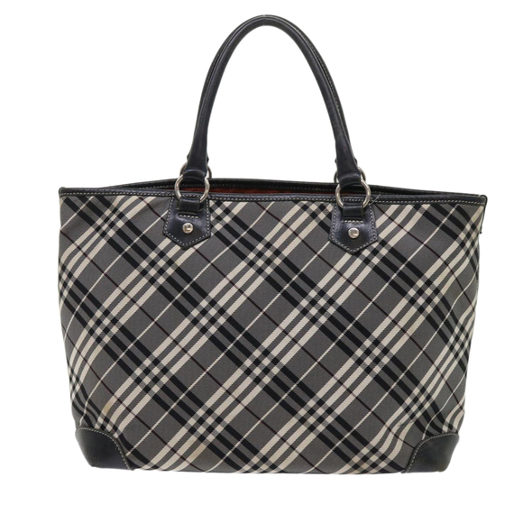 BURBERRY Nova Check Blue Label Tote Bag Nylon Black Auth ep1077 - Picture 13 of 16